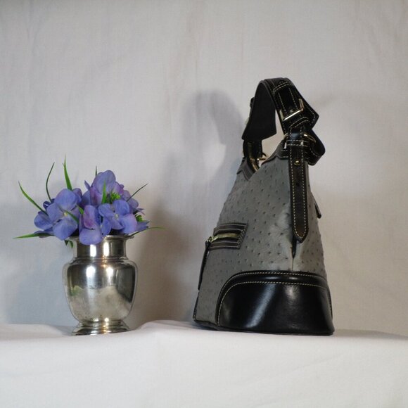 Dooney & Bourke Ostrich Hobo & Clutch & Checkbook Cover Set EUC - Picture 5 of 16